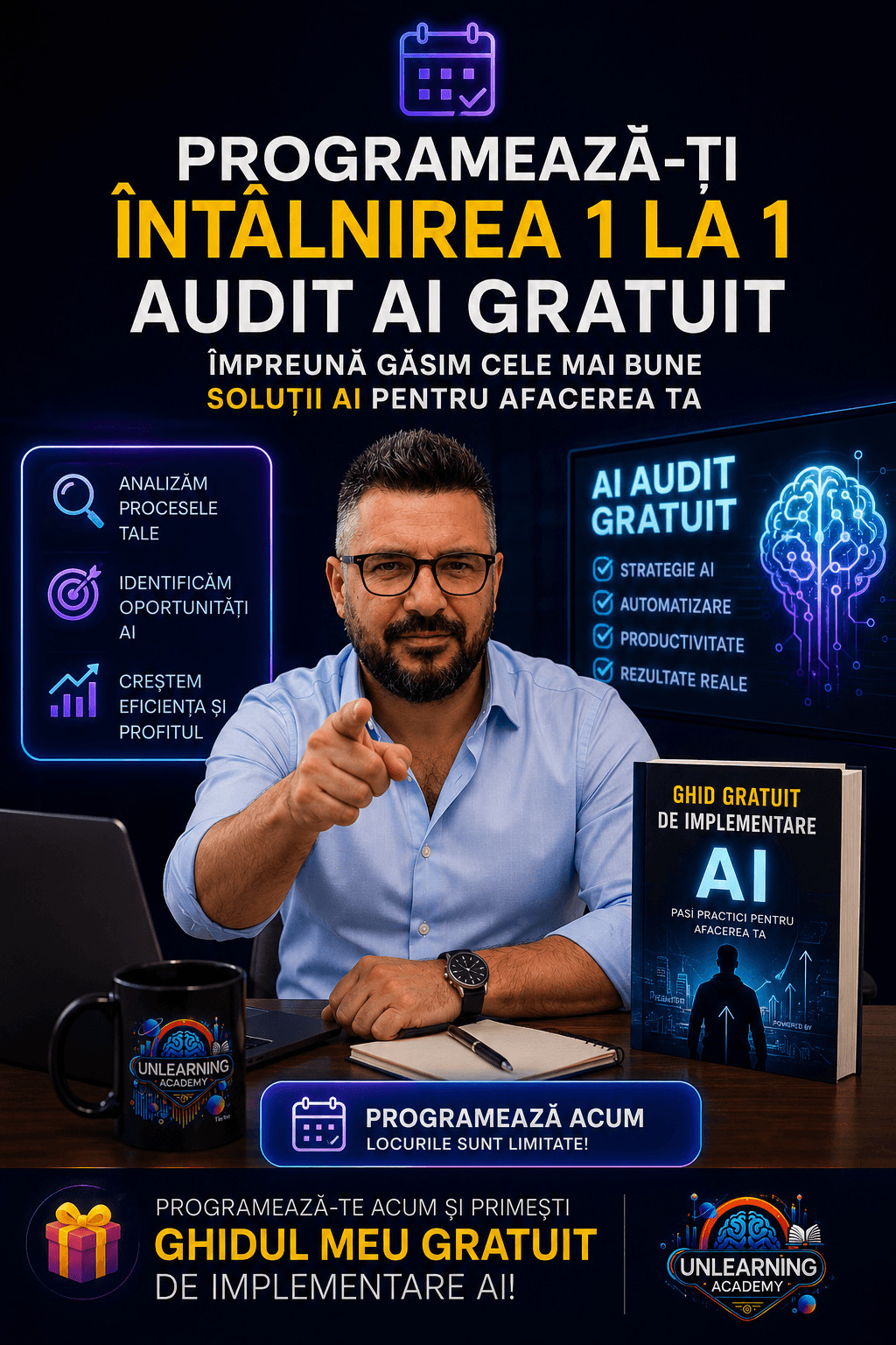 Programeaza-ti auditul AI gratuit cu Mondi